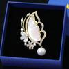 Moda toalha de seda fivela anti-brilho liga de alta qualidade coreano pérola broche zircão acessórios de vestuário broche broche atacado