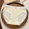 Ropa Interior de Chica Estudiante Nube Lazo Grado A 100% Algodón Puro Transpirable Antibacteriana Cómodos Calzones de Cintura Media para Mujer