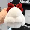 Chaveiro de Coelho de Pelúcia Fofo com Laço, Pingente de Boneca Coelho, Decoração de Mochila, Presente para Mulheres