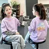 Camiseta de manga larga para niña, colección primavera/otoño 2026, elegante, algodón puro, look en capas, adecuada para niños mayores, diseño de dibujos animados, top de capa interior