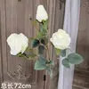 Flores de Casamento Brancas Simulação Flores de Casamento Arranjo de Cena Flores Artificiais Paisagismo Flores de Fileira no Chão Decoração Suave Arte Floral Arranjo de Flores Rosas