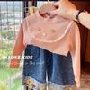 Camiseta Outono e Inverno para Meninas, Estilosa Marca da Moda Infantil com Barra de Renda Floral, Forrada com Fleece, Base Espessa