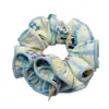 Lindo Scrunchie de Oso de Dibujos Animados con Cerezas Azules para Mujer, Goma para Recoger el Pelo Estilo Coreano, Accesorio para el Cabello Ultra Pequeño