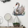 Pegatina de Pared Decorativa Cisne Elegante de Diamante Sala de Estar Entrada Dormitorio Restaurante Pintura Autoadhesiva Removible Pegatina de Pared de PVC