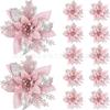 14. Guirnalda de ratán con flores de color rosa dorado para decoración navideña, 5 cm, para puertas y ventanas, venta al por mayor.