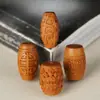 Cuentas de Barril con Patrón del Dios Amarillo de la Riqueza de Sándalo, Accesorio Creativo para Manualidades DIY, Colgante para Hombres y Mujeres, Cadena para Teléfono Móvil, Accesorio de Joyería