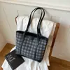 Bolso Tote Cuadros Chic Estilo Coreano Mujer 2026 Nueva Moda Gran Capacidad Casual para Viaje Diario Hombro Único Debajo del Brazo Bolso Grande