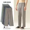 Pantalones de pijama para hombre Primavera y Otoño Algodón Puro Delgados Tallas Grandes Verano Algodón Puro Casual Ropa de exterior Holgados Pantalones para el hogar para Hombre
