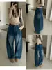 Estilo Otoño TOP Hecho en Europa Guangzhou Trece Hong Estilo Coreano Versátil Minimalista Estilo Ropa de Trabajo Pantalones Casuales de Pierna Curva con Cinturón 82599
