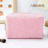 Bolsa octogonal de veludo de cor sólida simples transfronteiriça de grande capacidade, bolsa de armazenamento portátil para viagem, bolsa de higiene pessoal de viagem, atacado