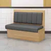 Mobiliario de Comedor Tienda de Té de Leche Tienda de Postres Mesa y Silla de Madera Maciza Combinación Restaurante Temático Cabina Sofá Doble Tarjeta