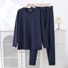 Nuevo Conjunto de Ropa Interior Térmica de Terciopelo Alemán Sin Costuras con Hilo de Color para Otoño e Invierno Ropa y Pantalones de Otoño para Hombre Color Sólido Tallas Grandes