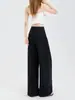 Jeans de Trabajo de Pierna Ancha Negros para Mujer 2026 Nuevo Estilo Primavera/Otoño Petite Adelgazantes de Gama Alta Pantalones Rectos de Pierna Larga hasta el Suelo