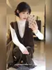 Conjunto Estilo Colegio Melard para Principios de Otoño: Chaleco de Punto para Mujer 2026 Modelo Nuevo, Top Chaleco sin Mangas de Alta Gama
