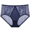 Calcinha de Renda Respirável de Cintura Média para Mulheres, Respirável, Sexy e Interessante Jones Ding Elegante Sem Costura Calcinha Feminina