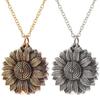 Marco de fotos de joyería transfronterizo europeo y americano, caja de fotos de aleación, colgante que se puede abrir, letra de girasol, collar negro al por mayor