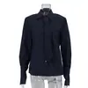Moda Feminina Europeia e Americana Simples Versátil Camisa com Gravata Listrada 2026 Nova Cardigan de Manga Longa com Gola Reversível Camisa de Trabalho