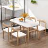 Mesa y Sillas de Comedor Escandinavas, Combinación de Alta Gama para el Hogar, Mesa Comercial Económica de Ocio Moderna Simple para Comida Rápida, Mesa Rectangular