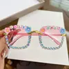 Gafas de Sol Cuadradas de Girasol 2025 Moda Letra Marco Cuadrado de Perla Gafas de Sol para Foto de Fiesta de Cumpleaños para Hombres y Mujeres