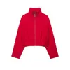 Comércio Exterior Transfronteiriço Estilo Europeu e Americano Roupas Femininas ZA AliExpress Mais Vendido Jaqueta Bomber com Gola Alta e Zíper