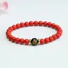 Pulsera Personalizada del Sutra del Corazón de Cinabrio Pulsera de Arena Roja Joyería del Año de Nacimiento Fábrica Transmisión en Vivo Dropshipping S1122527