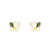 Pendientes pequeños de flores frescas de primavera y verano con aguja de plata 925 para mujer, pendientes de alta gama con diseño de nicho de viento, joyería para las orejas al por mayor