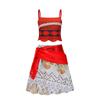 Vestido de Princesa Moana Pequeño con Manga Voladora Vestido de Princesa Estampado Océano 2 Vestido de Performance para Niños Halloween