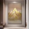 Pintura Pendurada Jinshan de Rizhao Pintada à Mão, Pintura de Decoração da Entrada da Vila de Pintura a Óleo Da Fen, Pintura de Decoração de Porta de Entrada de Hotel com Folha de Ouro