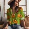 Camisa Street Gothic 2023 Nueva Moda para Mujer Halloween Creativa Impresión Digital 3D Camisa de Botones de Manga Larga