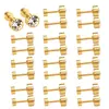 Ventas Directas de Fábrica Europeos y Americanos Amazon populares aretes de acero inoxidable estilo frío para mujer aretes geométricos redondos incrustados de diamantes al por mayor
