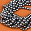 Contas simuladas de madrepérola cinza multitom 3-10mm contas imitação de concha com furos retos para joias artesanais DIY contas redondas