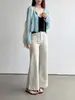 Pantalones Rectos de Verano Geming de Estiramiento en Cuatro Direcciones con Pequeño Bolsillo Decorativo, Jeans de Mujer Estilo Nuevo, Venta al por Mayor de una Pieza, Sn254
