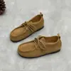 Zapatos Birkenstock Hechos a Mano de Cuero Genuino para Mujer, Zapatos Planos Retro Simples de Suela Plana para Mujer, Nuevos Zapatos Suaves de Piel de Vaca Primavera y Otoño 2025