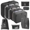 Conjunto de Armazenamento para Viagem Amazon Bolsa de Armazenamento para Viagem Conjunto de Oito Peças Bolsa de Armazenamento para Organização de Roupas de Viagem