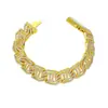 Estilo Hip Hop Europeo y Americano Hebilla de Caja Completa de Diamantes Cadena Creativa Pulsera Cubana Personalidad Hipster Pulsera Exagerada Joyería