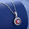 Nuevo girasol en línea, venta en vivo de celebridades, color naranja y rojo circón, tesoro, anillo de apertura, temperamento, collar, colgante, pendientes