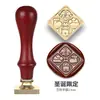 Sello de cera para Navidad, cabeza de sello de una pieza de madera de haya roja con diseño de muñeco de nieve y copo de nieve, juego al por mayor, mango de madera