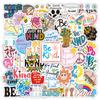 50 pegatinas "Sé amable", texto psicológico, cuaderno, taza de agua, pegatinas decorativas de grafiti impermeables