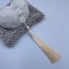 Recuerdos de Xiangfei Tuan Hua Cuentas Hebilla de Seguridad Borla 15cm Oreja Zi Estilo Antiguo Hanfu Cheongsam Solapa de Presión Guirnaldas Accesorios de Ropa