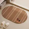 Felpudo de Baño de Dibujos Animados, Felpudo Absorbente Antideslizante de Lino para Baño, Lavamanos, Resistente a Manchas, Resistente al Desgaste, Felpudo de Fácil Cuidado