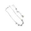 Joia de Design Nicho Coreano Prata Esterlina S925 Colar em Camadas com Coração Emendado Corrente Delicada de Clavícula de Alta Qualidade