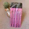 Empujador de Acero de Doble Extremo de Acero Inoxidable para Remover Cutículas, Pequeño Empujador de Acero con Mango Tallado para Remover Esmalte de Uñas, Raspar y Limpiar Cutículas de Uñas