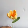 Ramo de Tulipanes de Flor Abierta Tejidos a Crochet con Lana Acabado Regalo para el Día del Maestro San Valentín Tulipán Tejido Flor de Lana