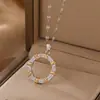 Versão Coreana do Novo Tendência Moda Nicho Luxo Acessível Zircônia Rosca Elegante Feminino Aço Titânio Colar