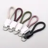 Bolsa de Mão Curta Minimalista Tendência em Couro PU Lanyard para Celular Acessório de Moda DIY Chaveiro Trançado Lanyard para Garrafa de Água