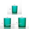 Copo de vidro fosco colorido para velas, ideal para aromaterapia, com tampa de madeira.