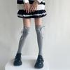 Meias altas estilo puro desejo com laço de fita branca para mulheres, estilo menina fofa, meias de amarrar com laço, meias até o joelho, meias de algodão