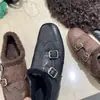 Zapatos de Cuero Brogue Tallados para Mujer 2025 Nuevo Estilo Mocasines de Viaje Forrados de Lana