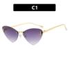 Gafas de Sol Kedun de Gama Alta Sin Marco Triangulares Ojo de Gato con Letra F para Mujer Estilo Europeo y Americano Protección Solar Modernas Casuales