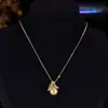 Nuevo Conjunto de Aretes y Collar de Flor de Perla de Lujo, Dulce Estilo Coreano, Elegante y Exquisito, Conjunto de Joyería de Zirconia de Gama Alta
